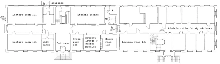 Floor plan for the ground floor of Gamla lungkliniken.